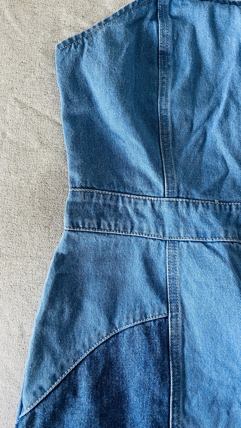 Strapless Denim Dress - photo 2