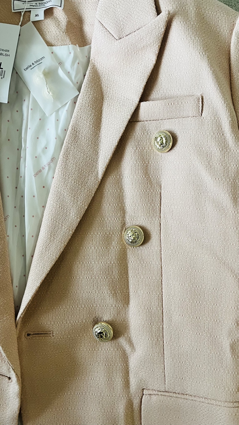 Belle And Bloom Princess Polina Textured Weave Blazer in Pink - photo 4