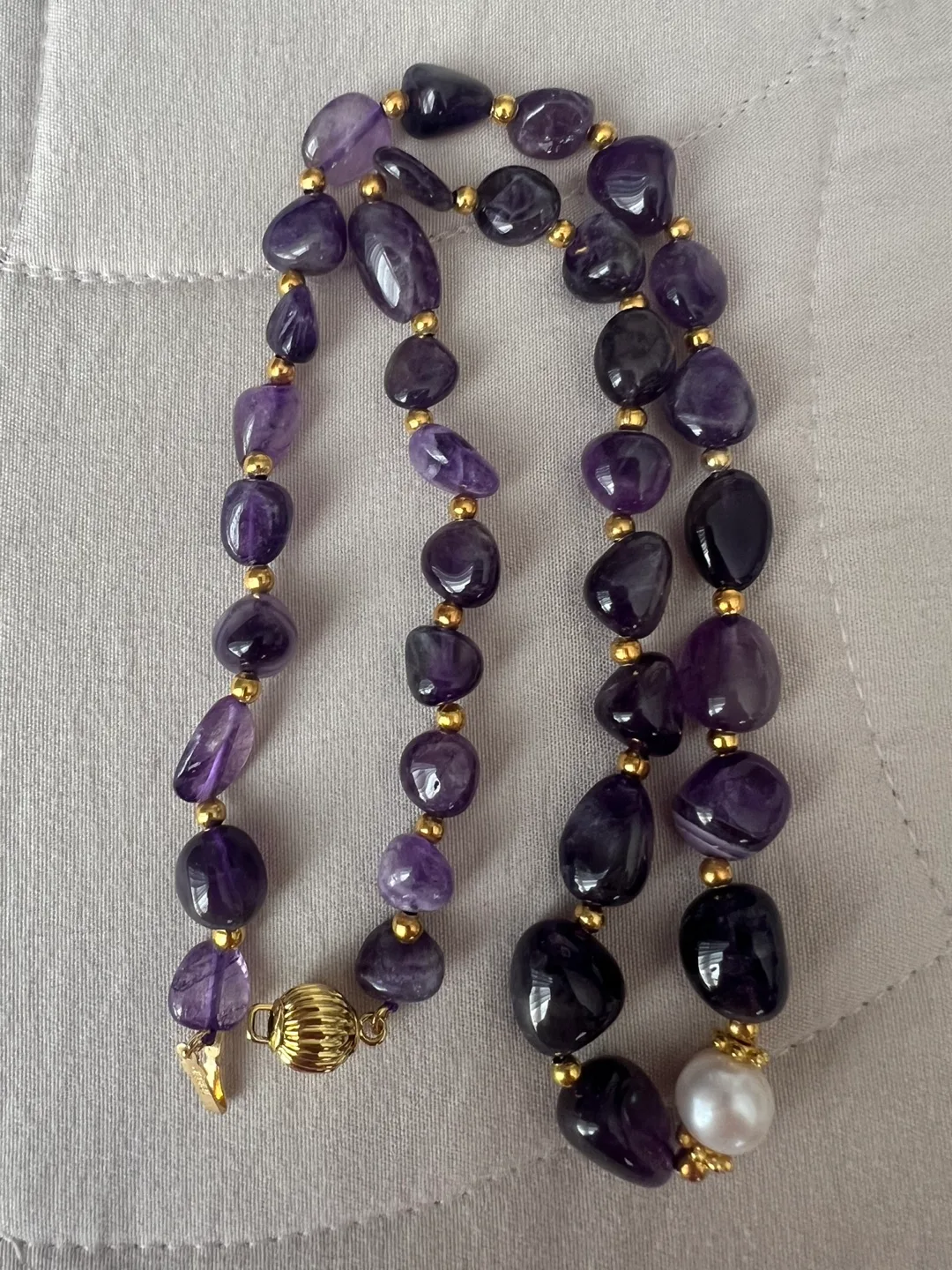 Real Amethyst pearl Necklace
