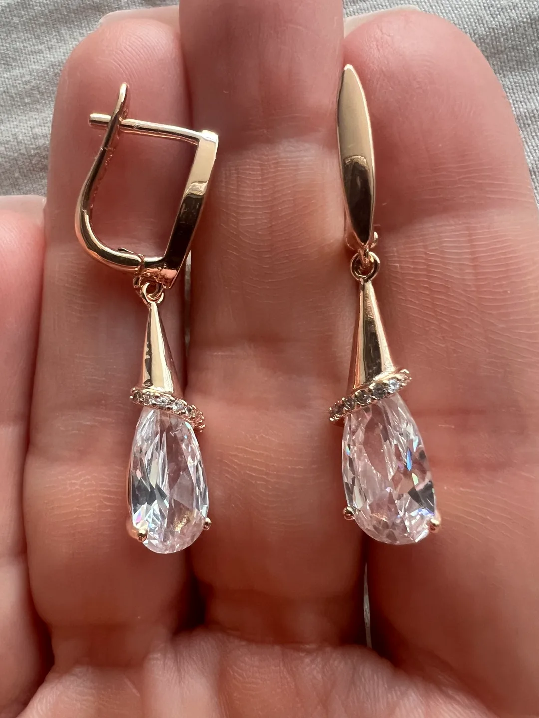 Rose Gold Teardrop  Earrings