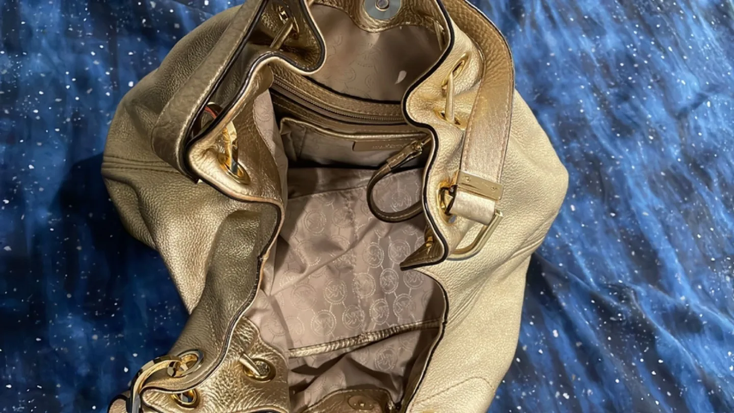 Michael Kors Gold Leather Bag image indicator(4)