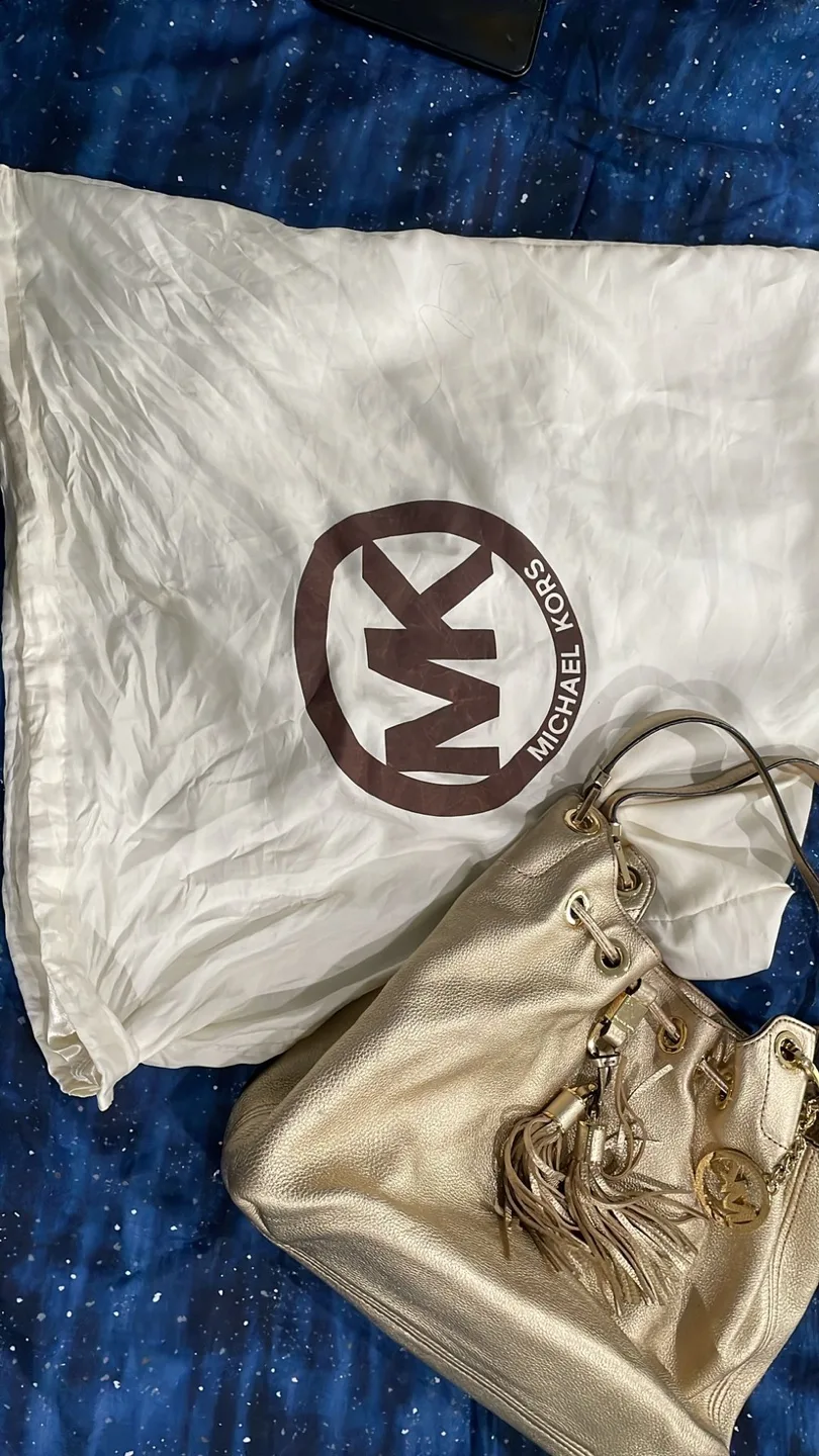 Michael Kors Gold Leather Bag image indicator(6)