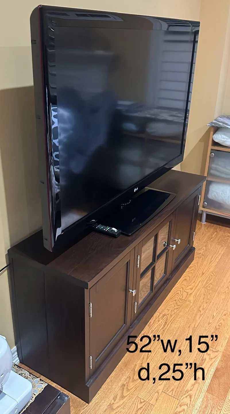 LG 55” Tv with stand/Entertainment Unit image indicator(2)