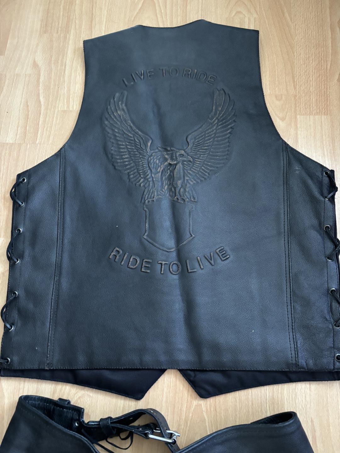 Leather Biker Vest and Chaps - photo 2