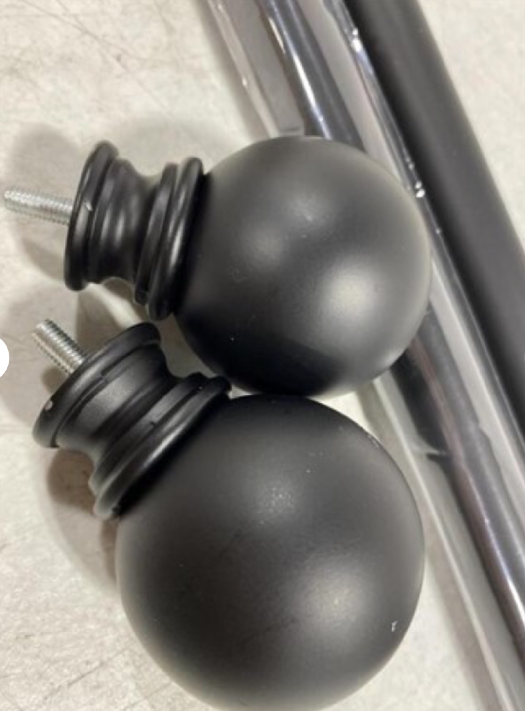 Black Curtain Rod Ball Finials - photo 2