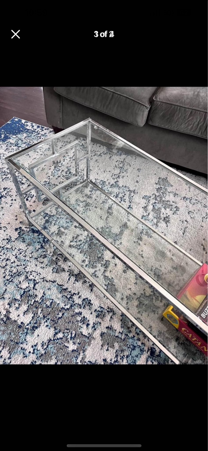 Glass and Chrome Coffee Table - photo 2