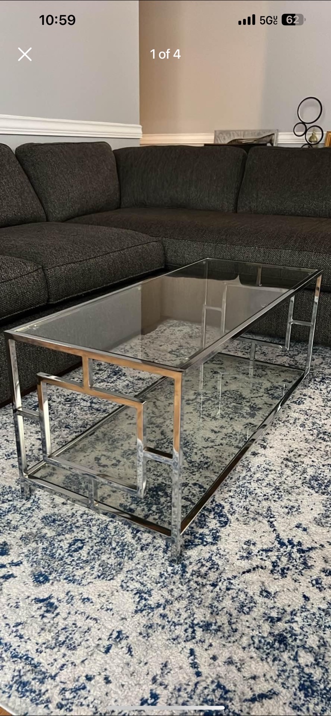 Glass and Chrome Coffee Table - photo 4