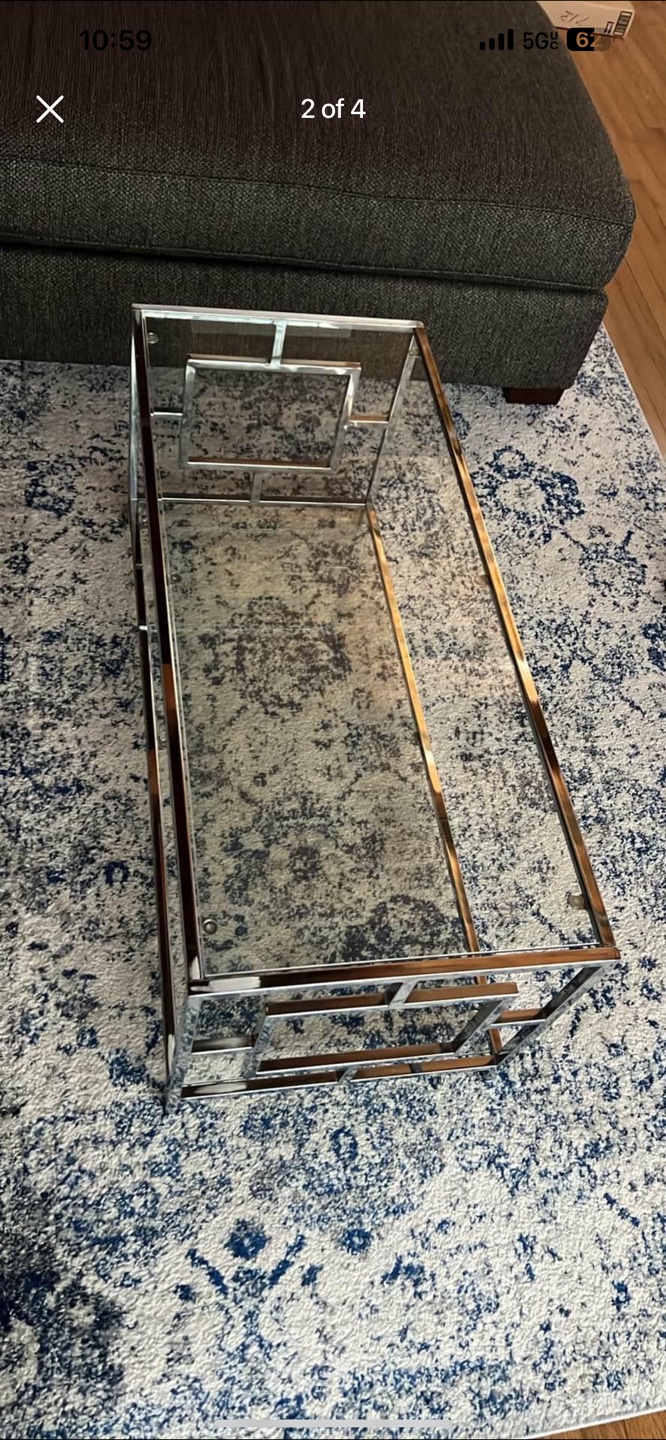 Glass and Chrome Coffee Table - photo 3