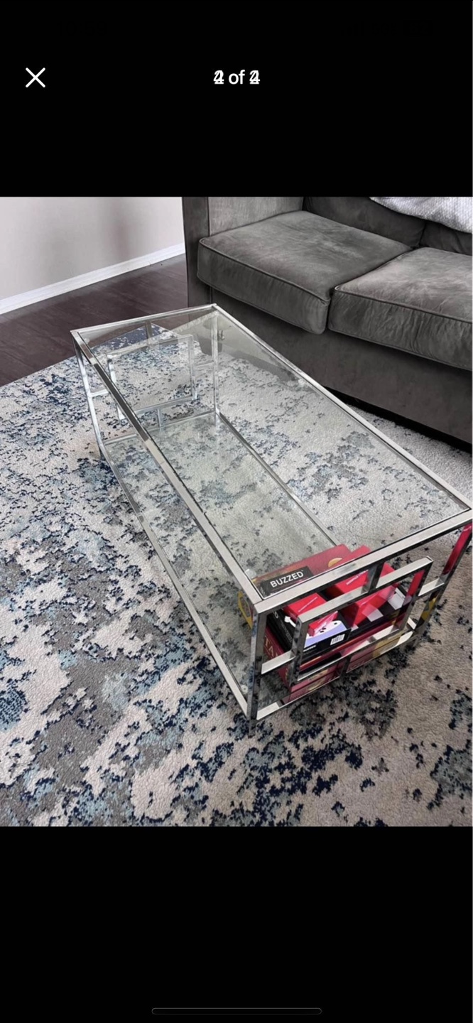 Glass and Chrome Coffee Table