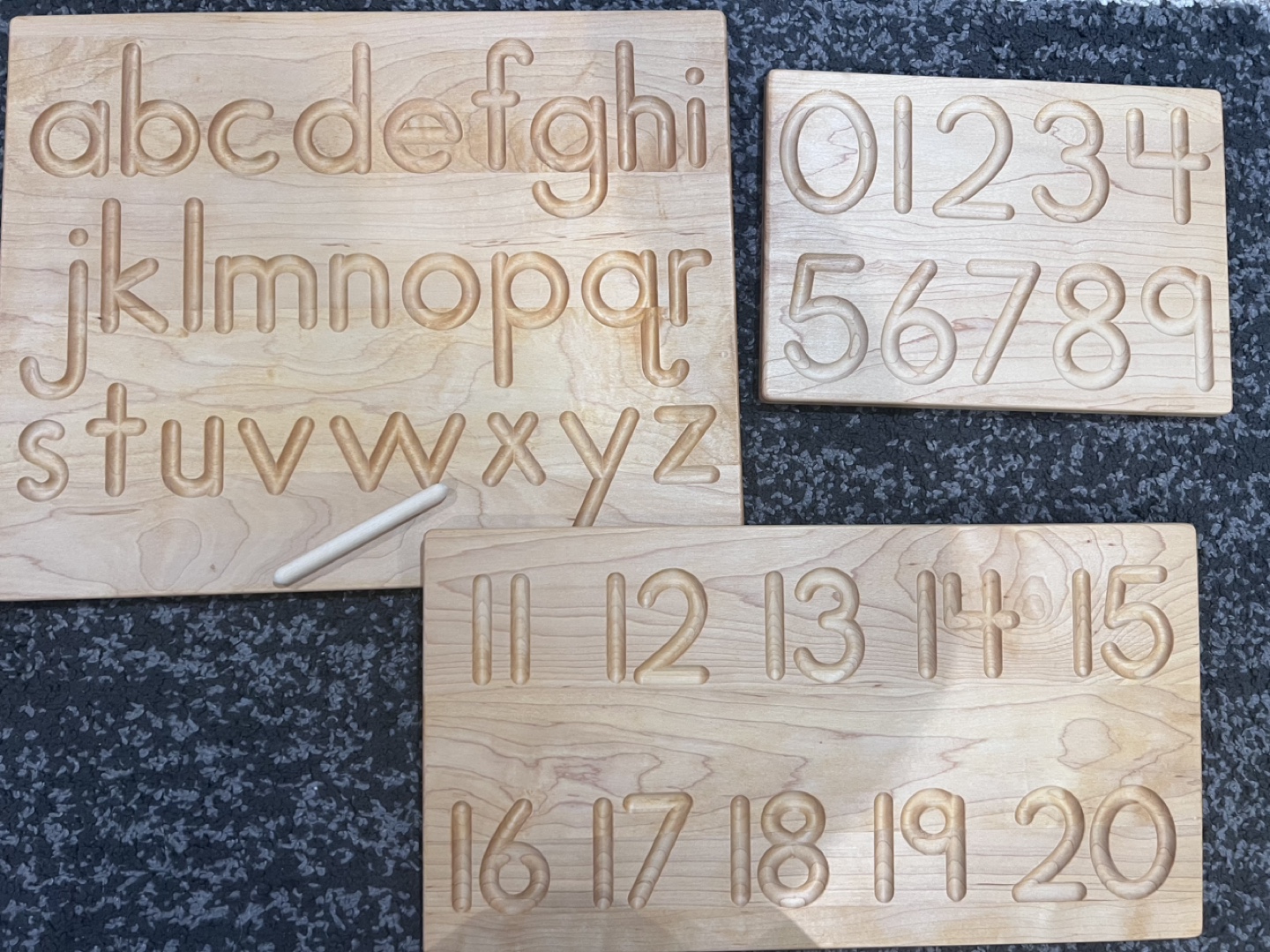Wooden Alphabet and Number Tracing Boards