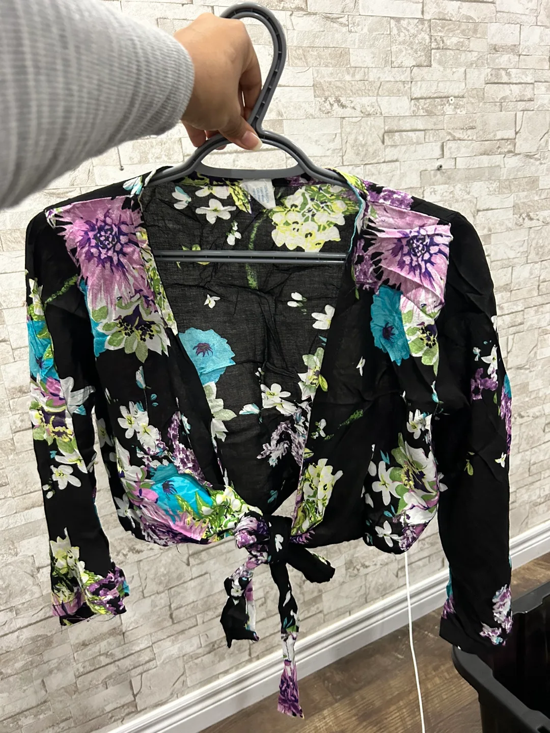 Floral Tie Front Top for beach days thumbnail