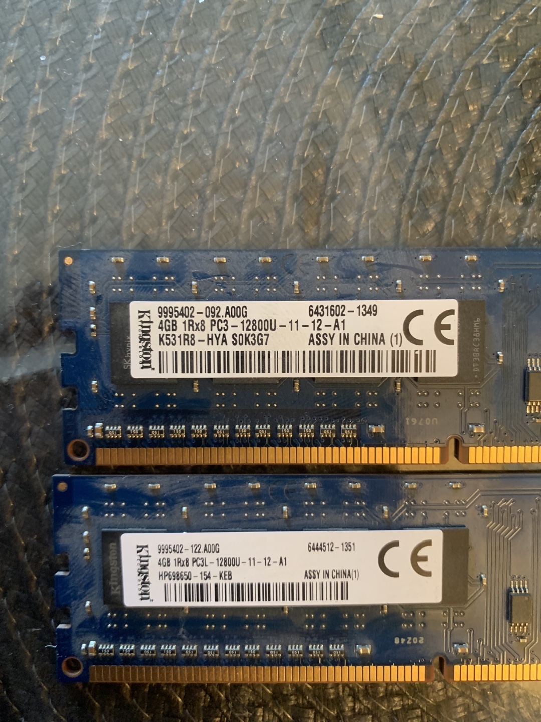 2x 4GB 1Rx8 PC3-12800U DDR3 RAM - photo 2
