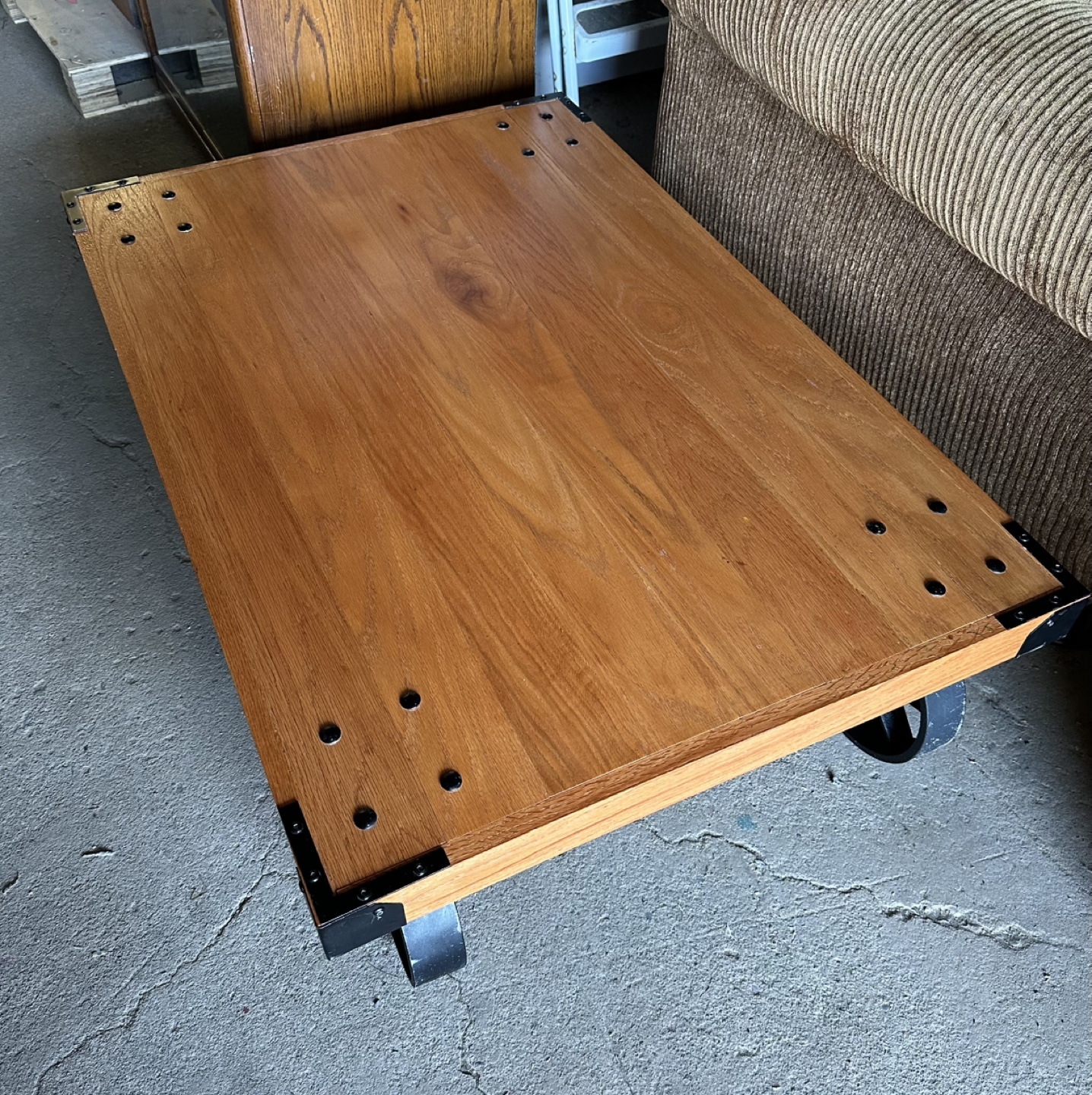 Wooden Coffee Table on Casters