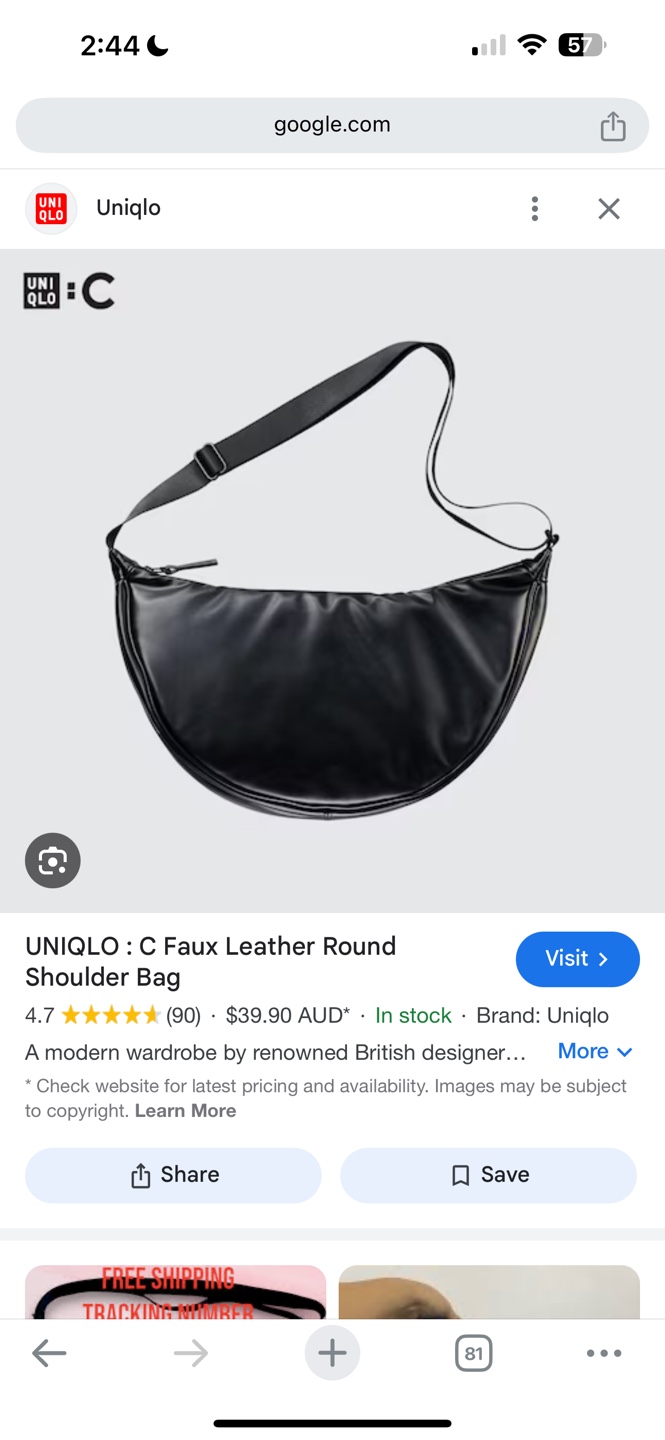 SOLD OUT Uniqlo Faux Leather Round Shoulder Bag - photo 4