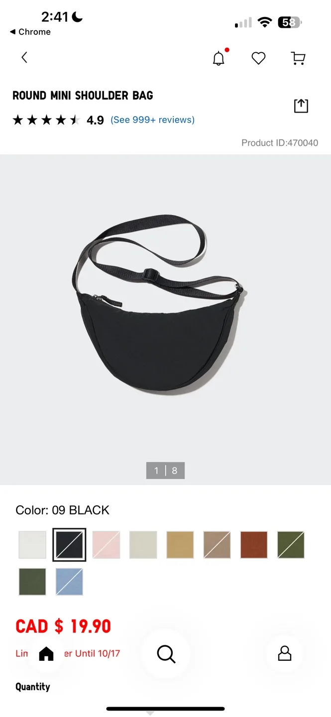 Black Round Mini Shoulder Bag image indicator(4)