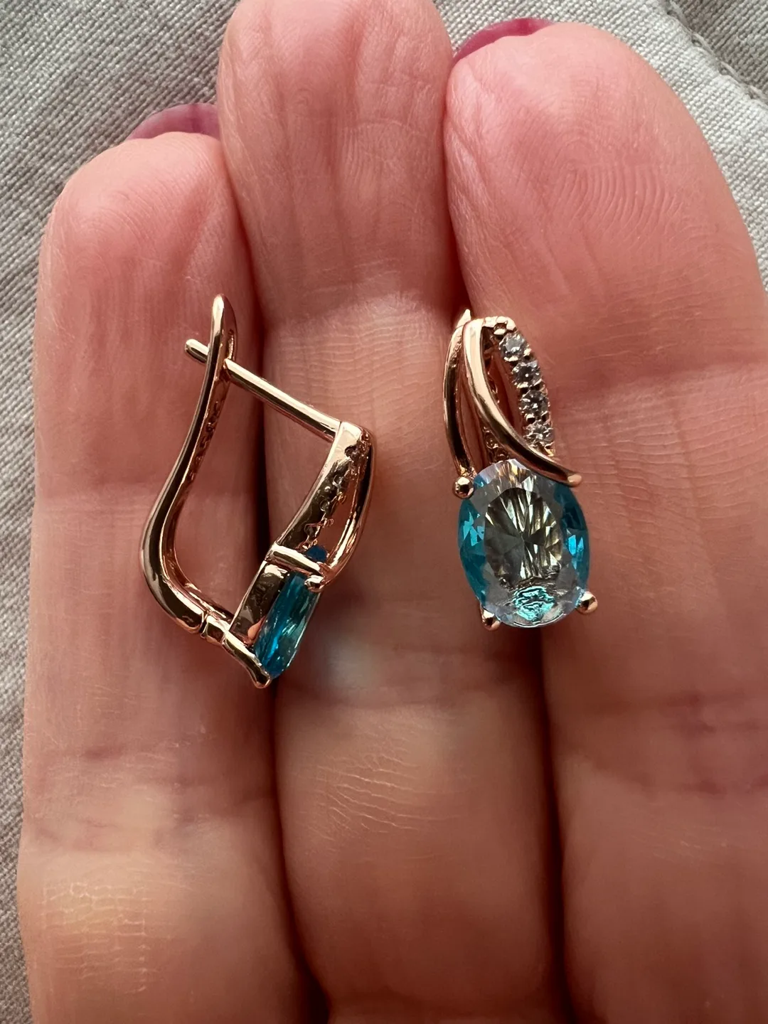 14k blue topaz earrings