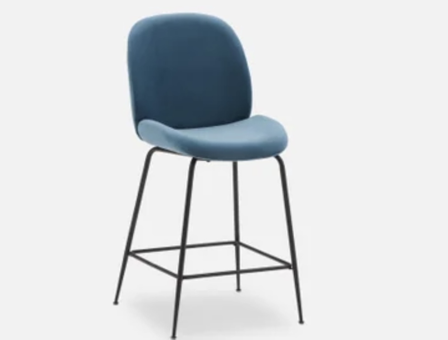 Turquoise Velvet Counter Stool - photo 2