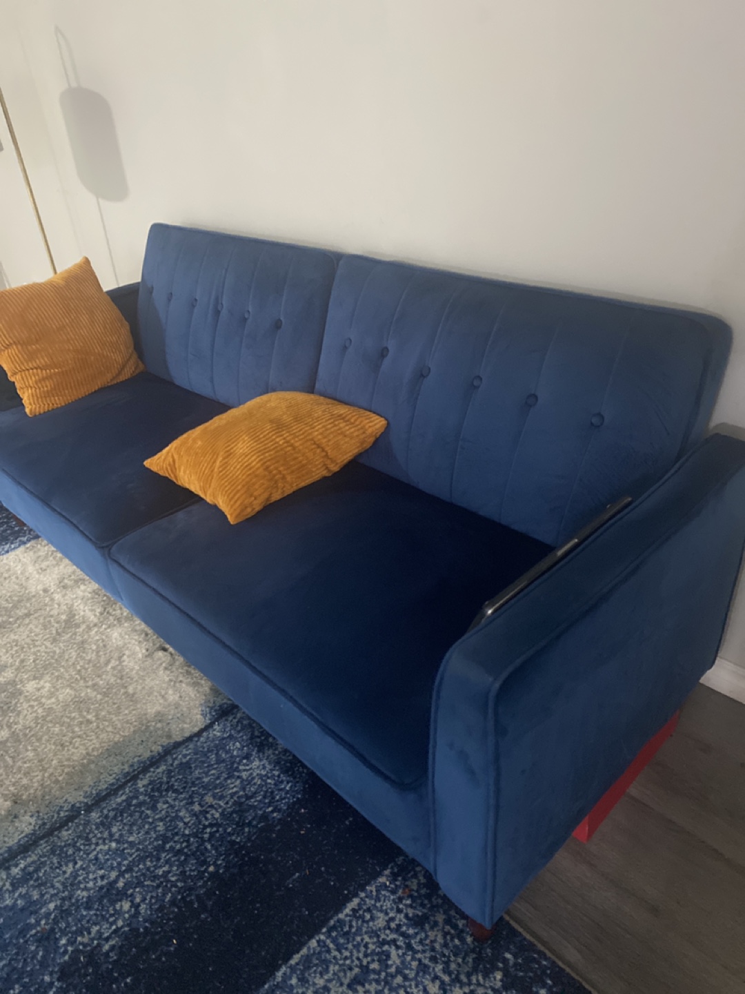 Blue Velvet Futon Couch