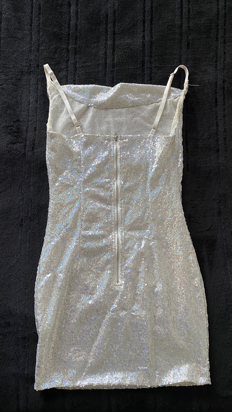 Silver White Sequin Dress - photo 2