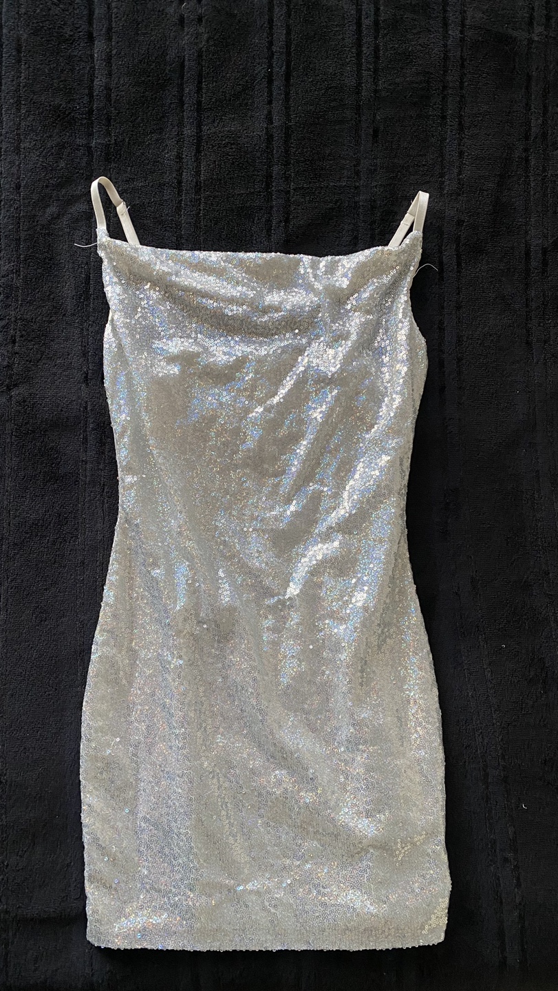 Silver White Sequin Dress