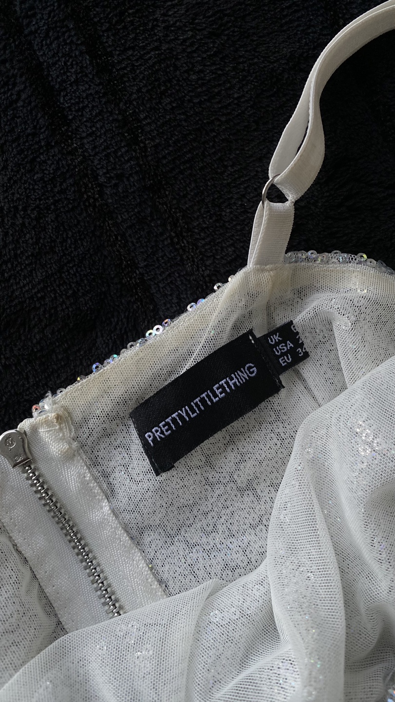 Silver White Sequin Dress - photo 3
