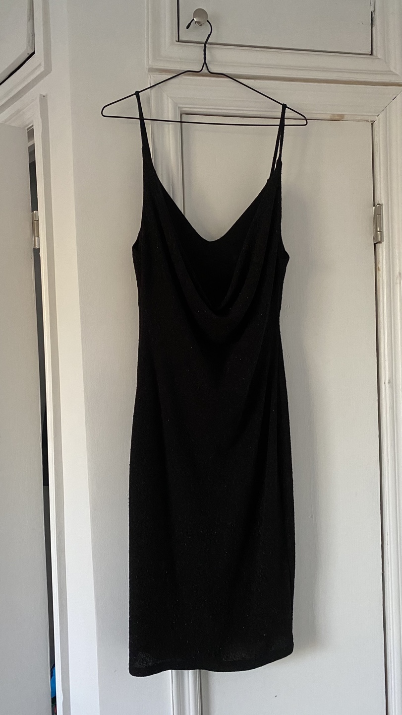 Black sparkly midi evening cocktail dress - photo 2
