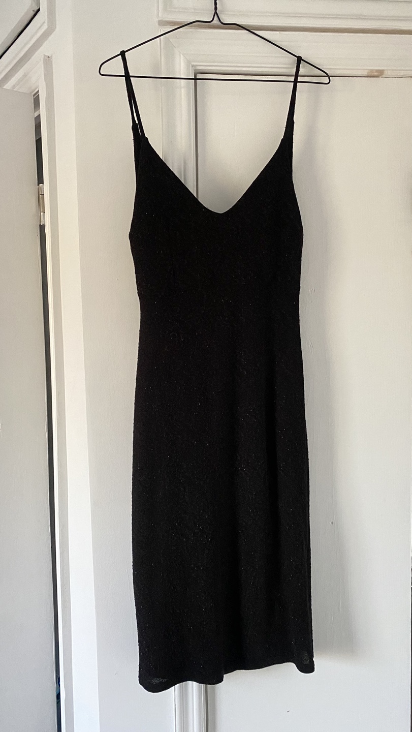 Black sparkly midi evening cocktail dress