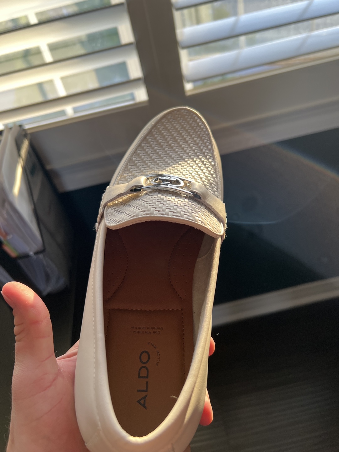 Aldo Men's White Leather Loafers - photo 2