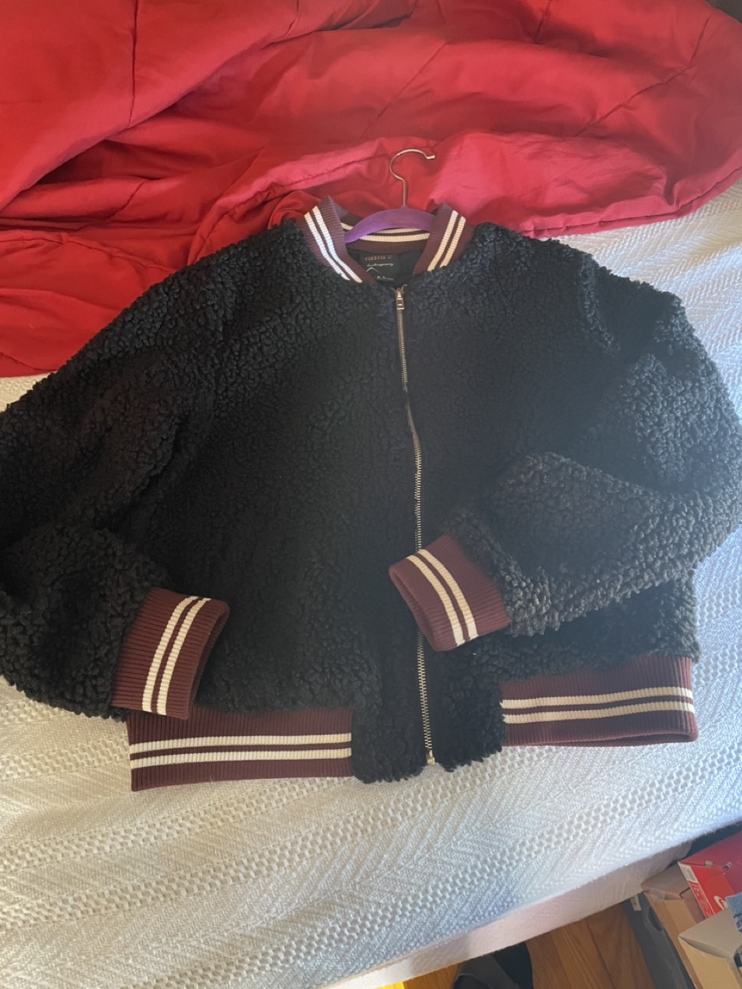 Forever 21 Fuzzy Bomber Jacket - photo 2