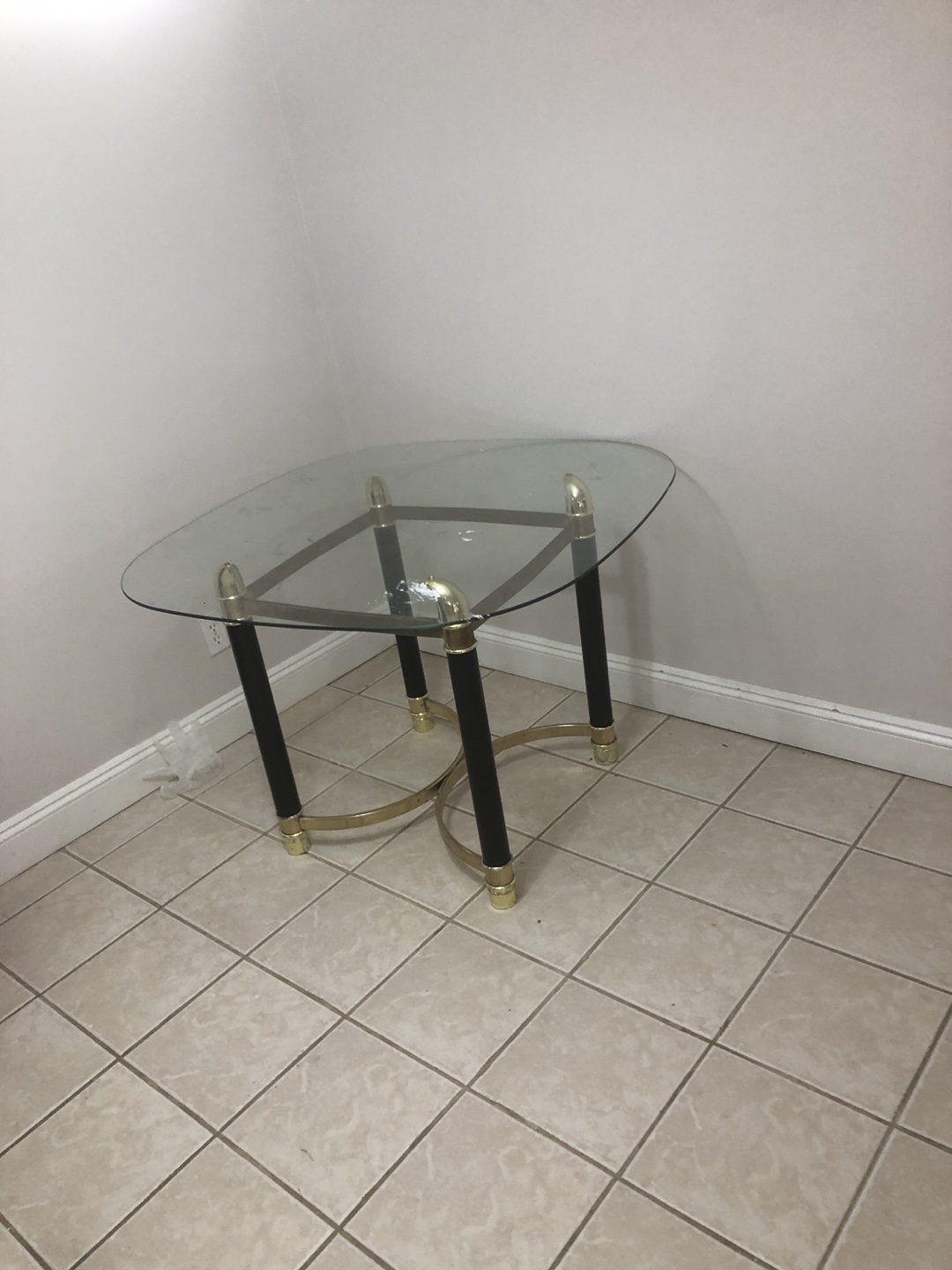 Glass and Metal dining Table