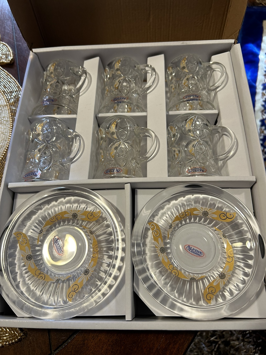 6 Piece Glass Tea Cup and Saucer Set - photo 2