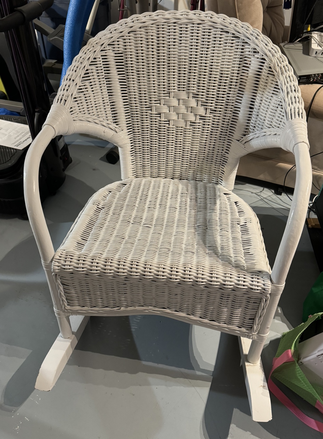 White Wicker Rocking Chair