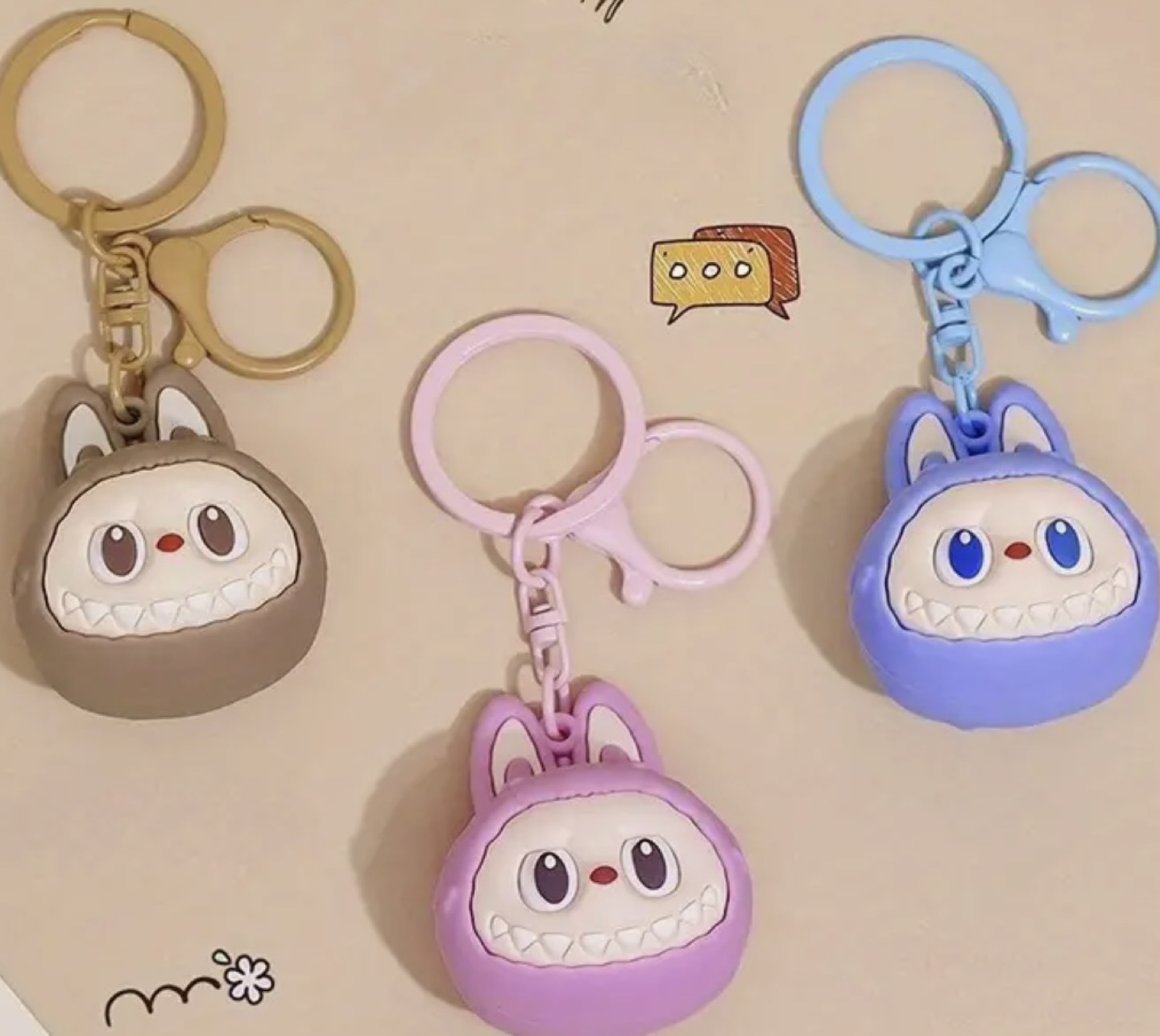 Labubu Cute Keychain/Car Couple Cartoon bag/key Decoration Gift - photo 2