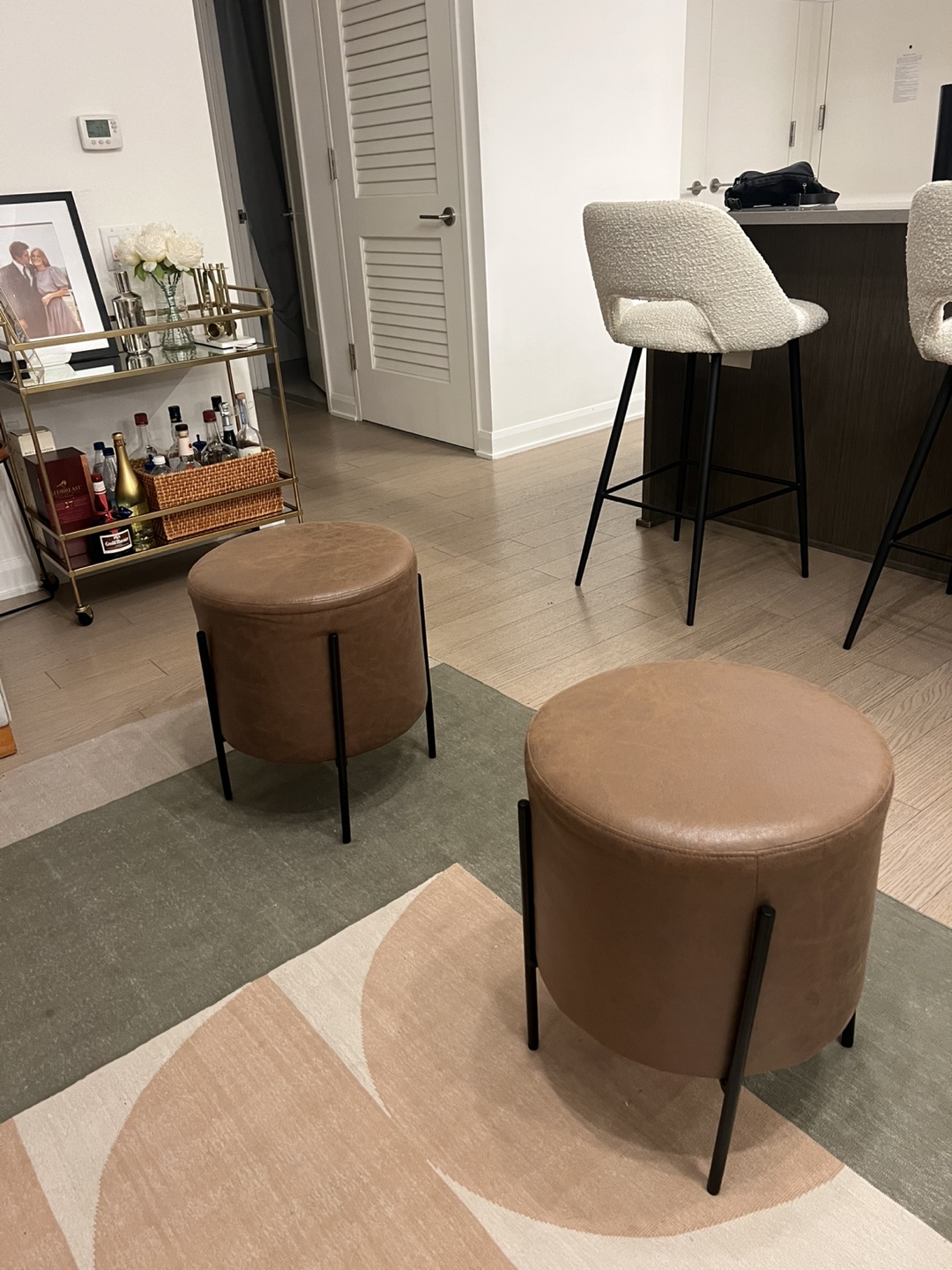 Brown Leather Ottoman - photo 2