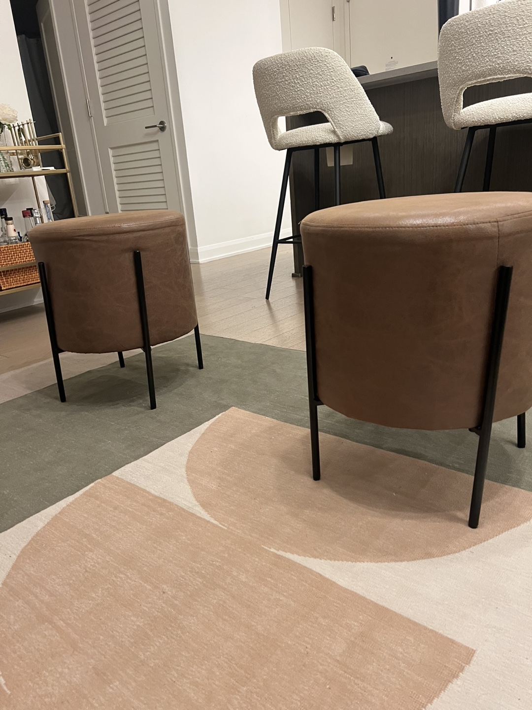 Brown Leather Ottoman - photo 3