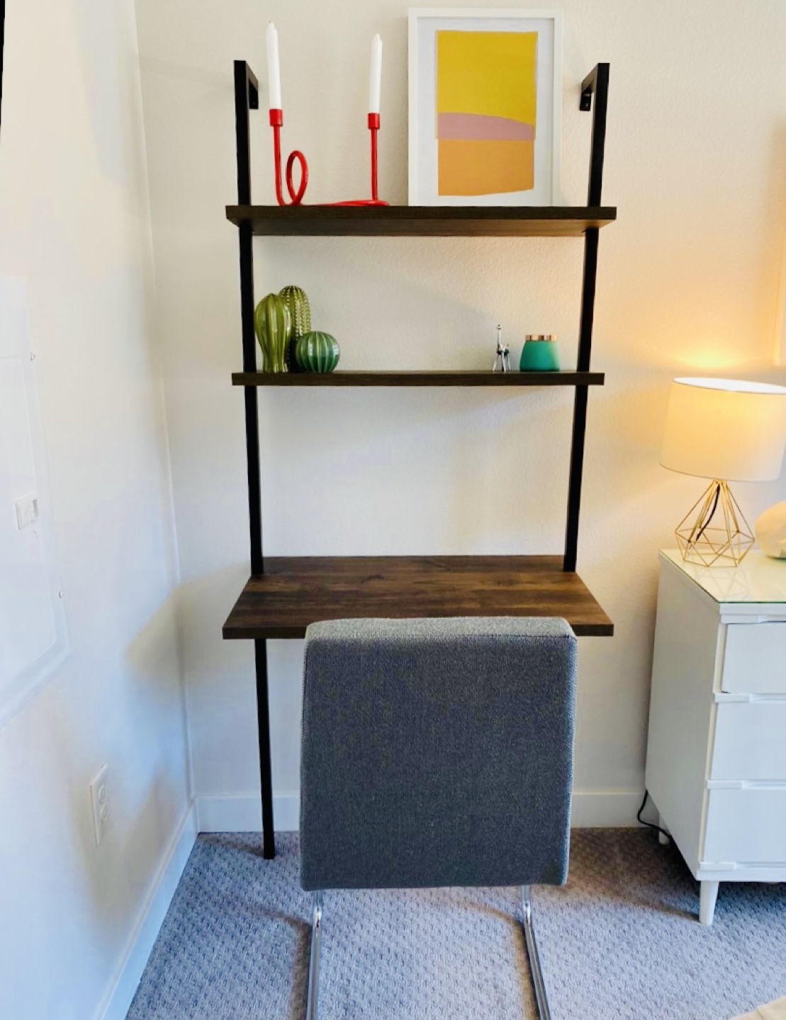 Wood and black Ladder Desk