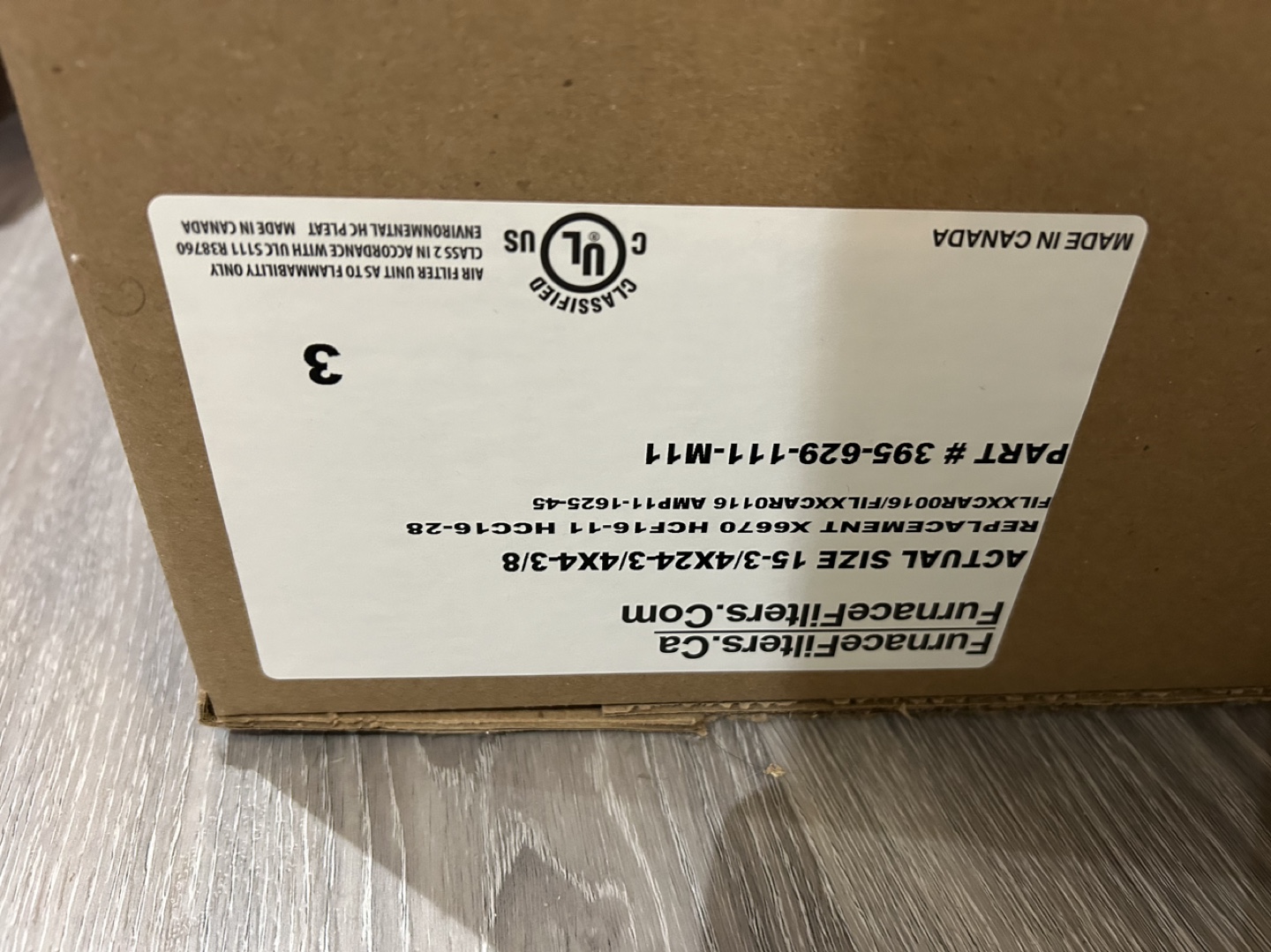 Furnace Filter 15 3/4x24 3/8