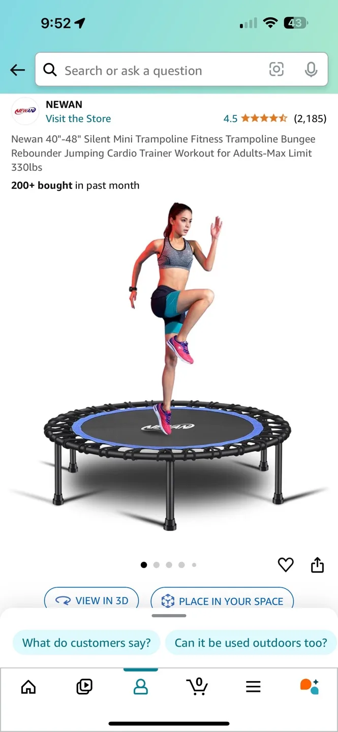 Newan 40" Mini Trampoline thumbnail