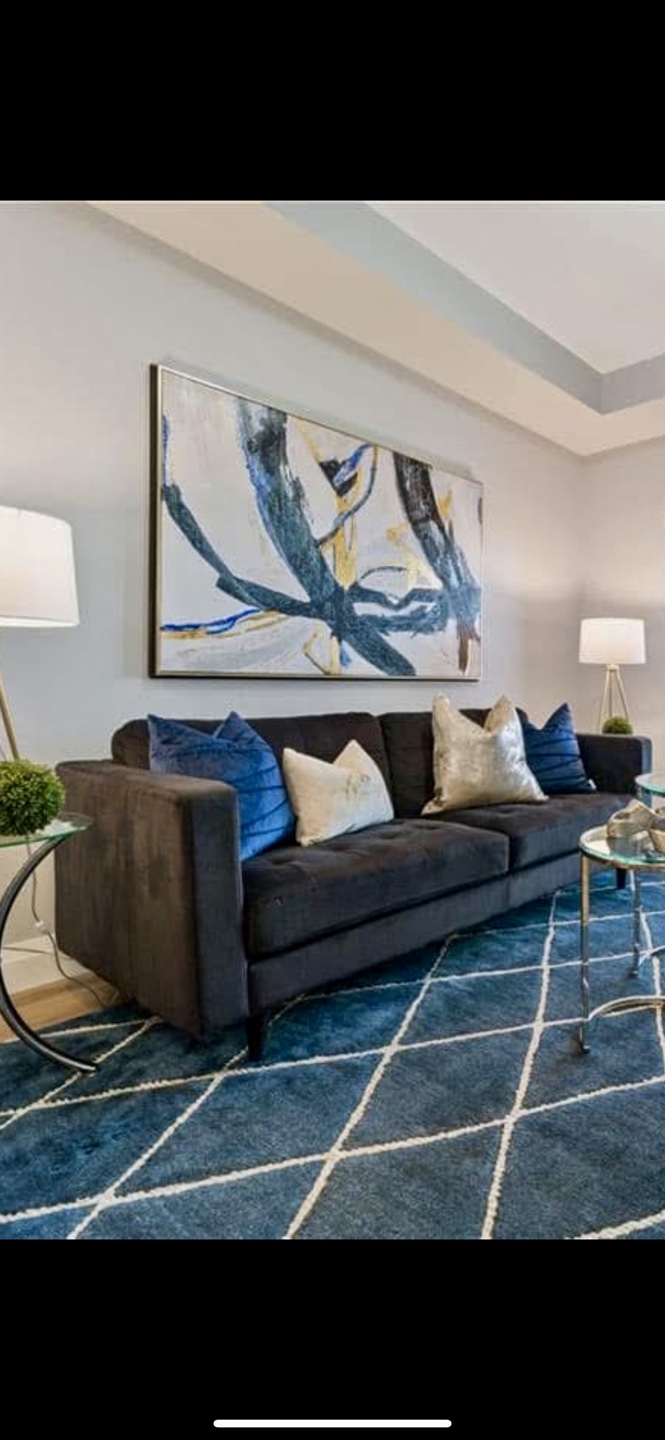 Blue and White Abstract Art