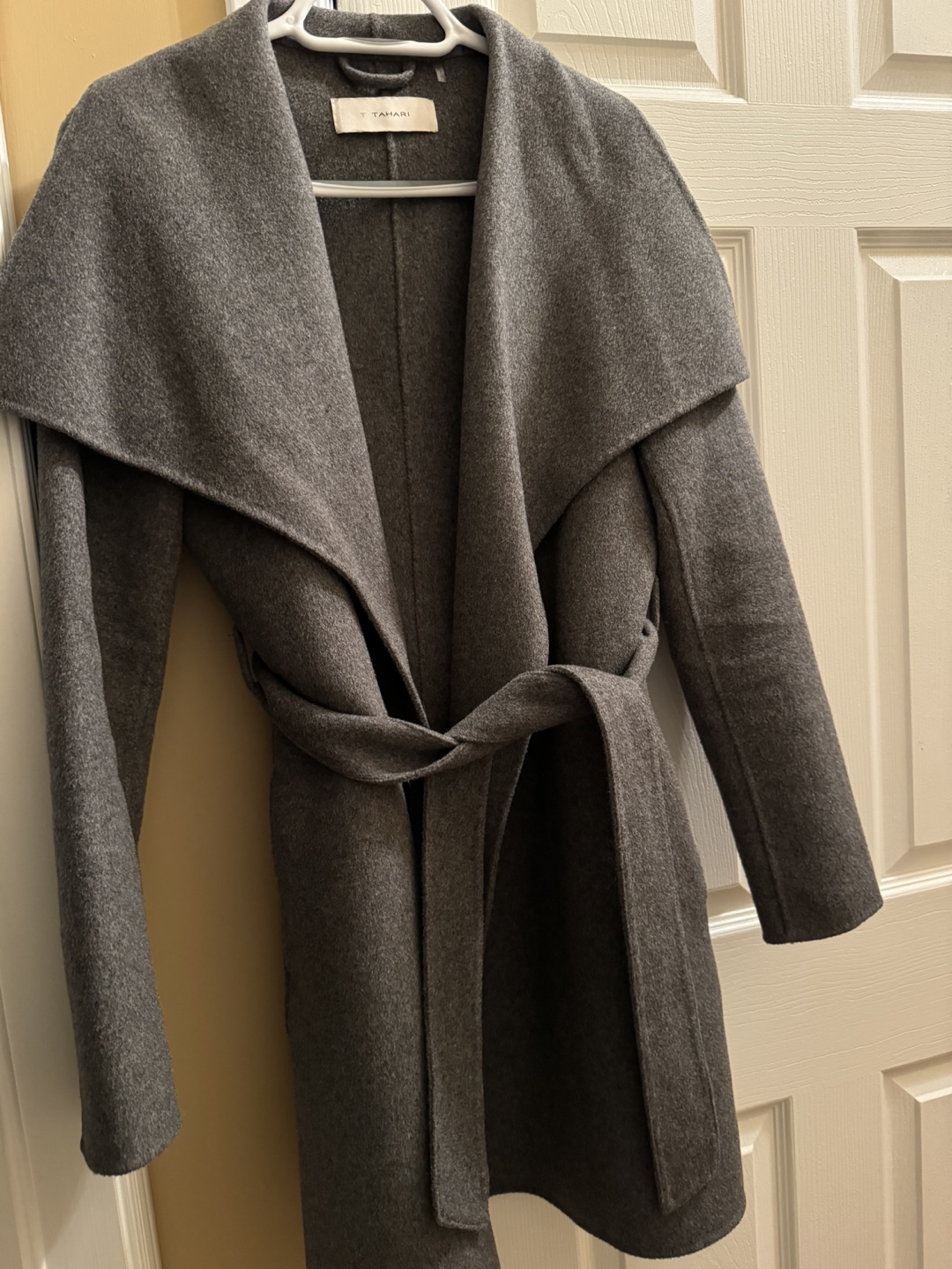 Tahari Grey Wrap Coat