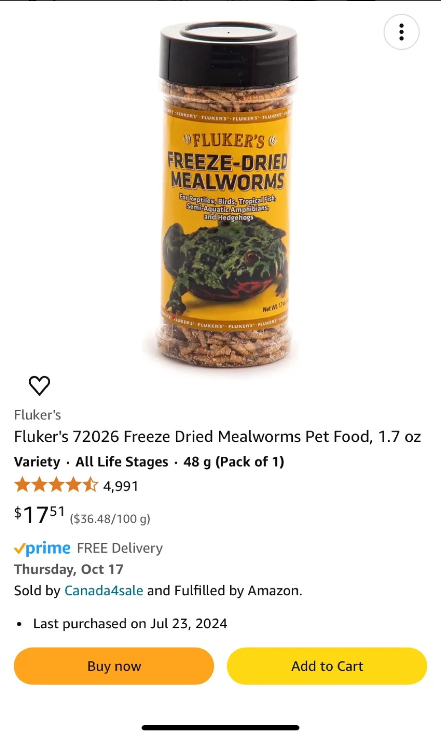 ‼️MUST-GO‼️ Fluker's Freeze Dried Mealworms image indicator(5)