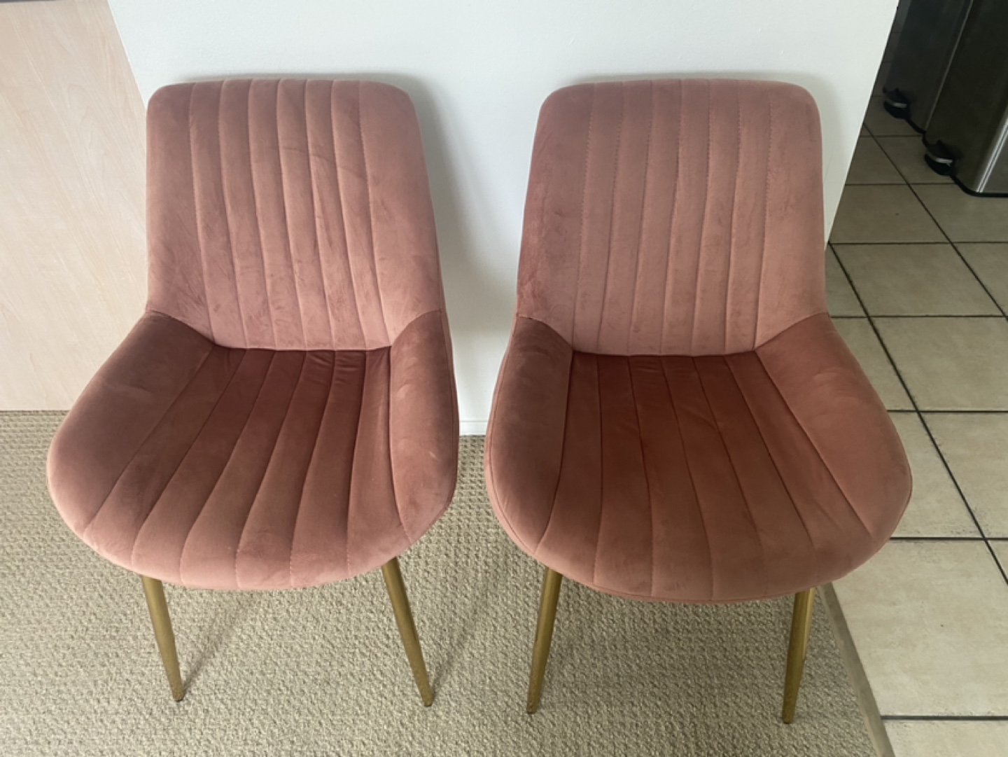 Pink Velvet Dining Chairs - photo 2