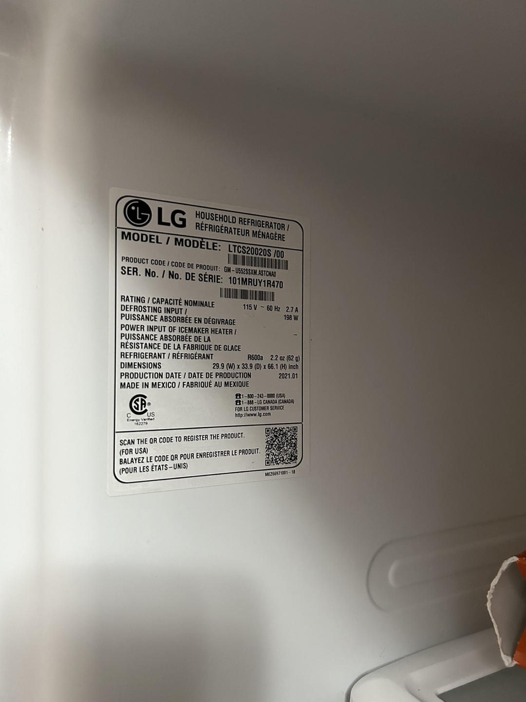 LG Stainless Steel Refrigerator - photo 3
