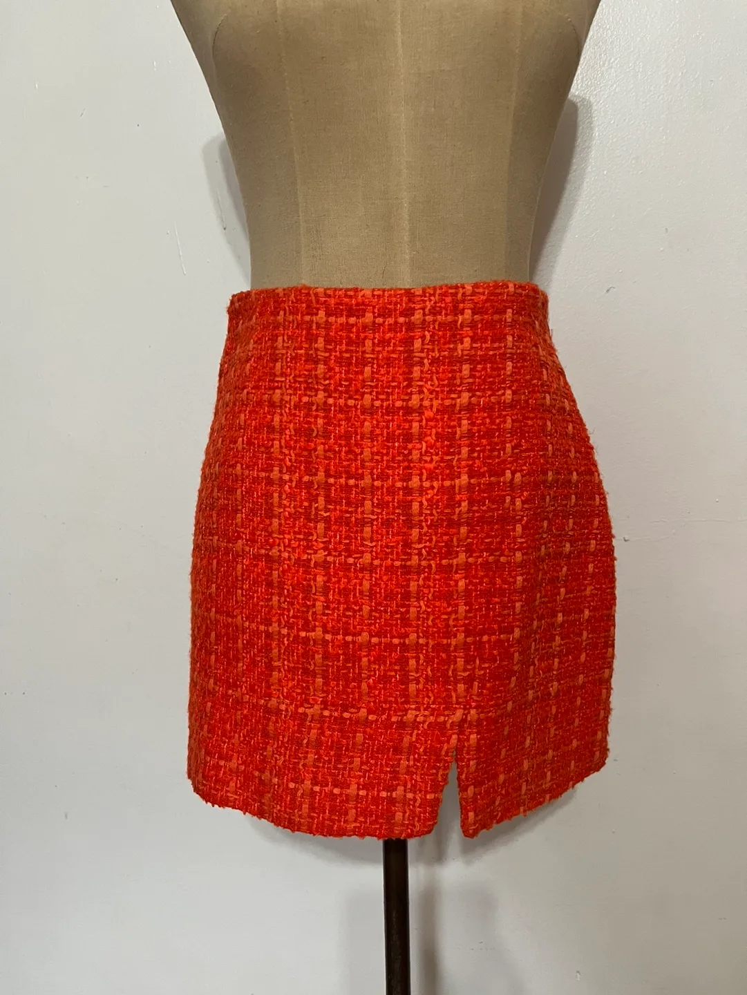 Zara Orange Tweed Blazer & Skirt Set image indicator(3)