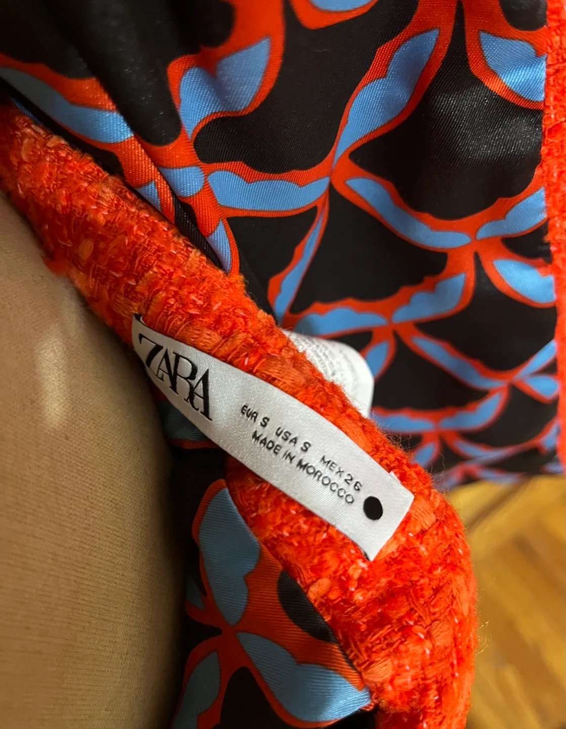 Zara Orange Tweed Blazer & Skirt Set image indicator(4)