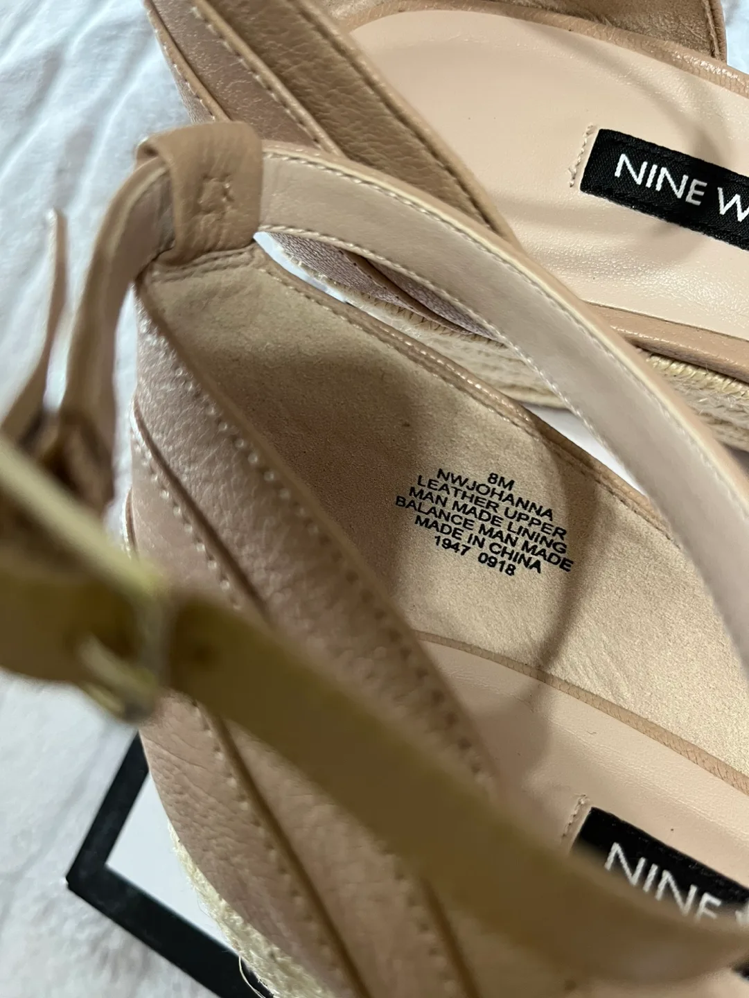 Nine West Tan Leather Wedge Sandals image indicator(4)