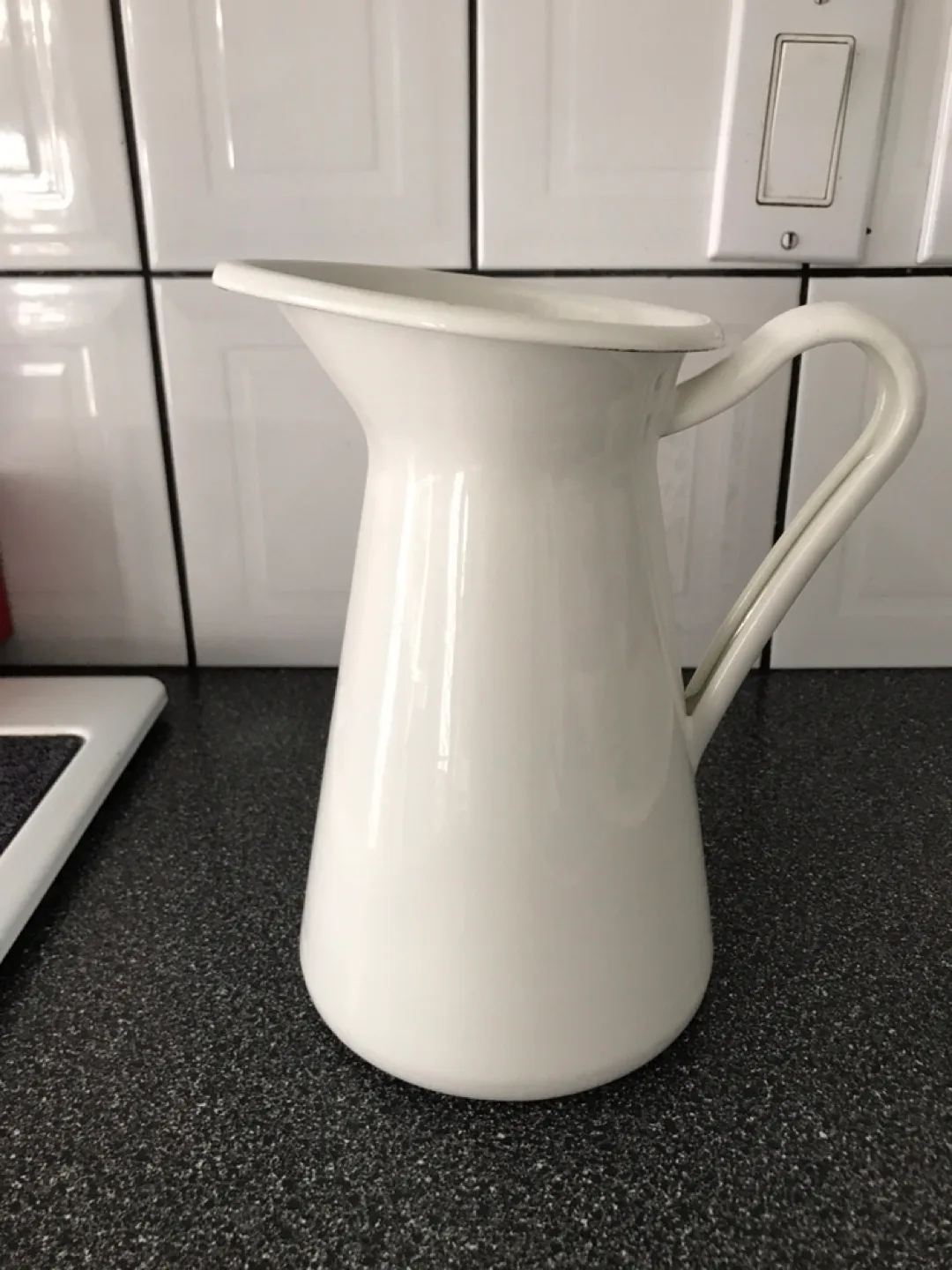 White Enamel Pitcher thumbnail