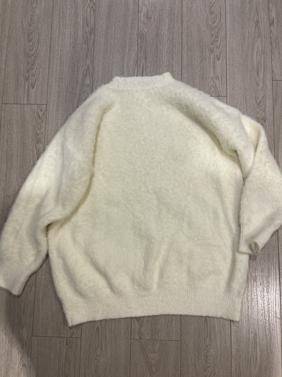 Fuzzy White Sweater with Bunny Design - photo 3