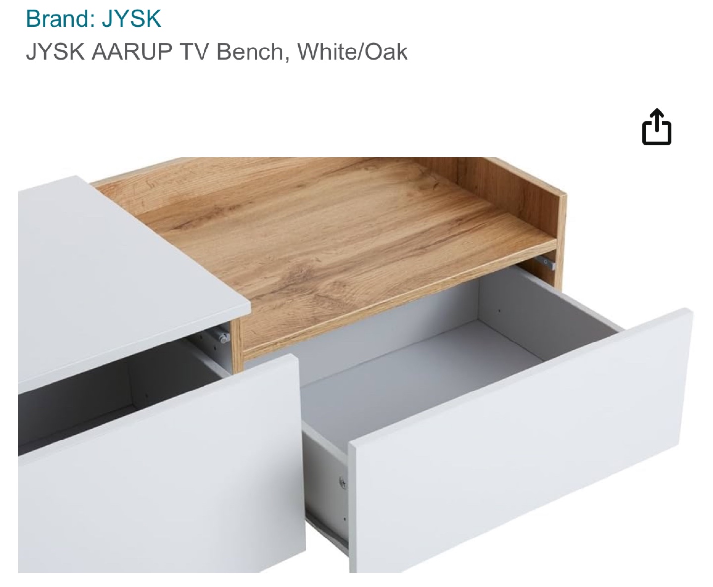 Modern TV Bench (White/Oak) - Like New! - photo 4