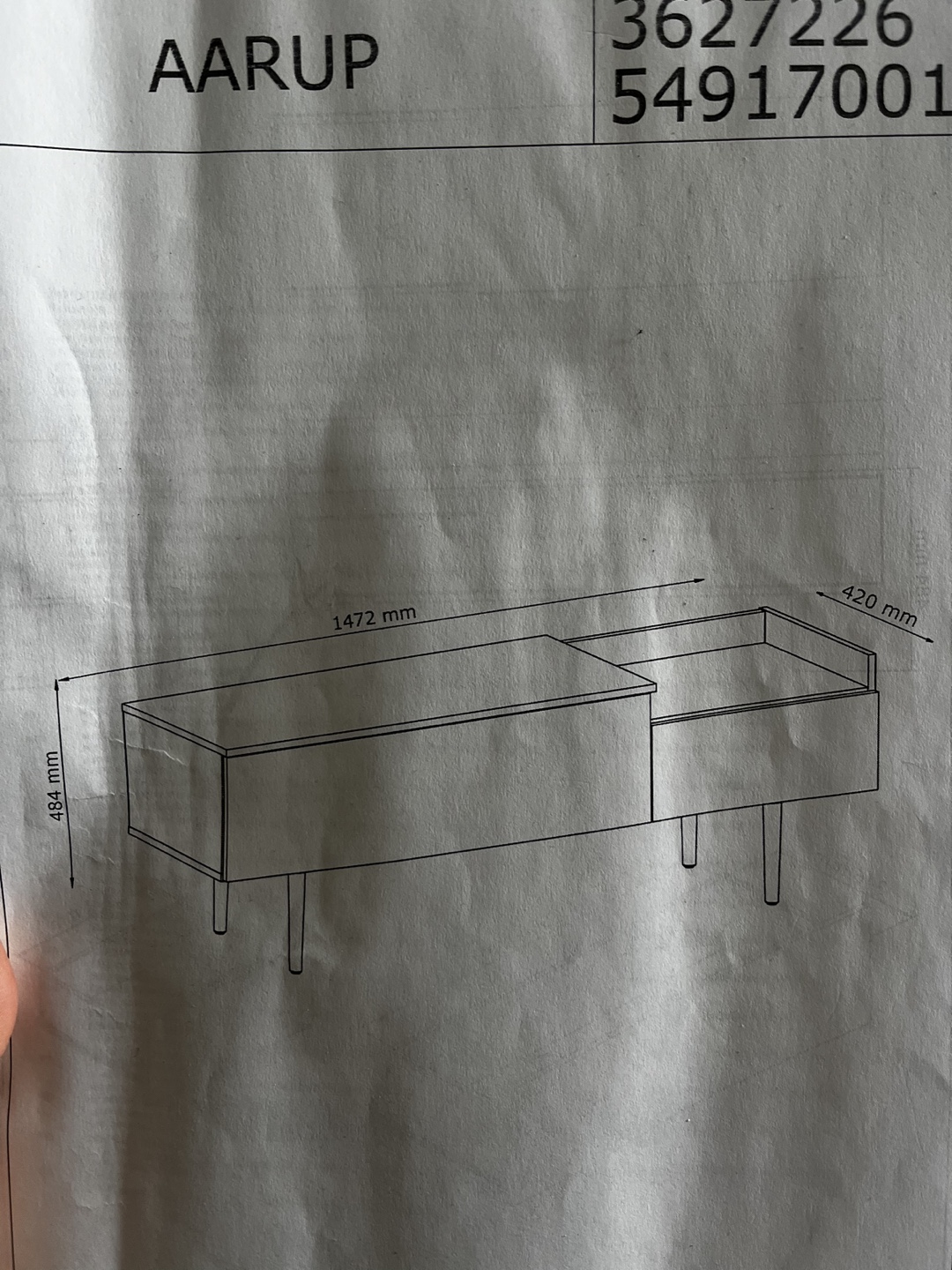 Modern TV Bench (White/Oak) - Like New! - photo 5